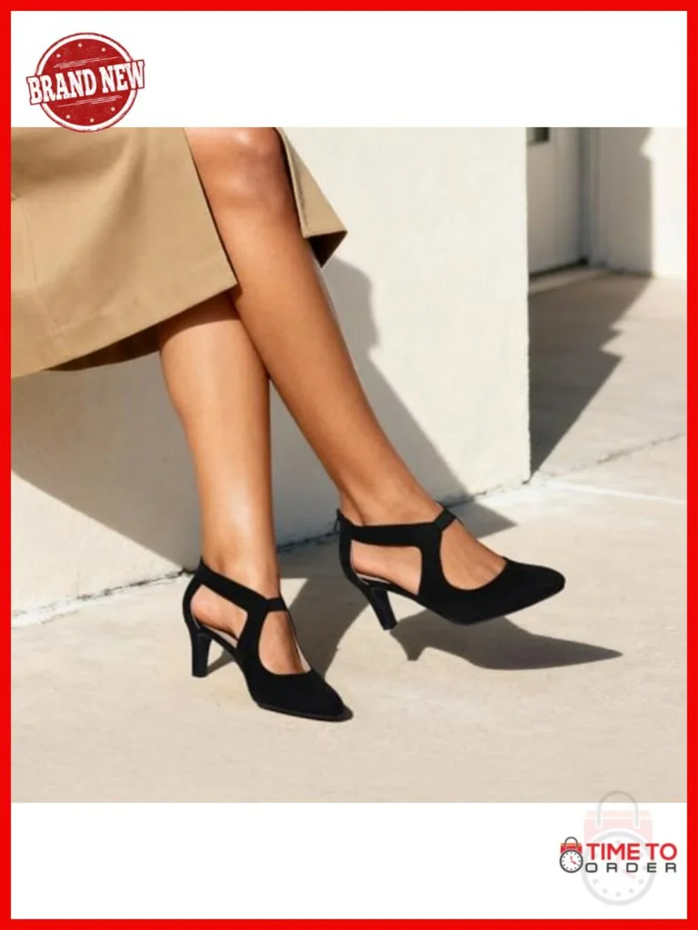 Women's Pointed Toe Kitten Heel Pumps Faux Suede Office Party Dress Shoes
